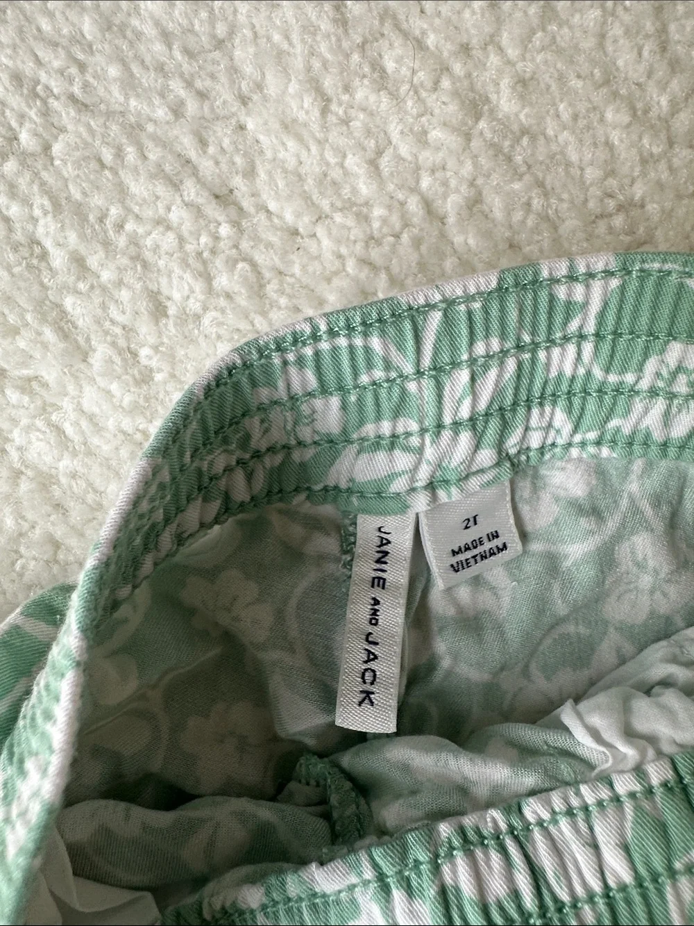 Janie and Jack Mint Green Floral Jogger Pants